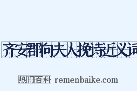 齐安郡向夫人挽诗近义词是什么意思的图片